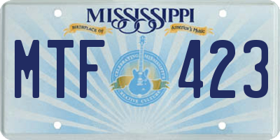 MS license plate MTF423