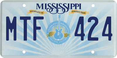 MS license plate MTF424