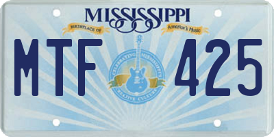 MS license plate MTF425