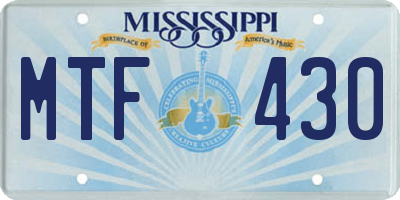 MS license plate MTF430