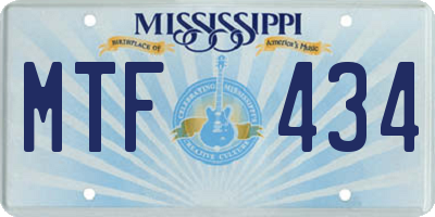 MS license plate MTF434