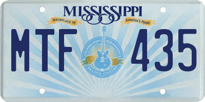 MS license plate MTF435