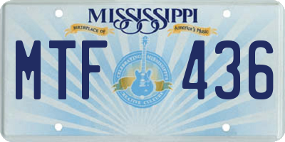 MS license plate MTF436