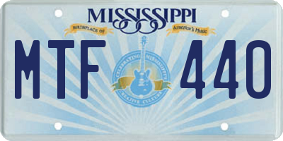 MS license plate MTF440