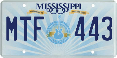 MS license plate MTF443