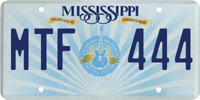 MS license plate MTF444
