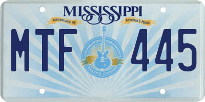 MS license plate MTF445