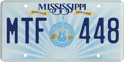 MS license plate MTF448