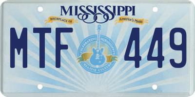 MS license plate MTF449