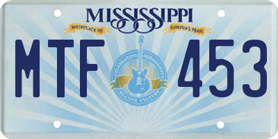 MS license plate MTF453