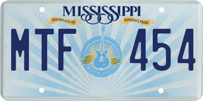 MS license plate MTF454