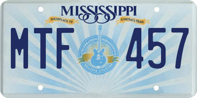 MS license plate MTF457