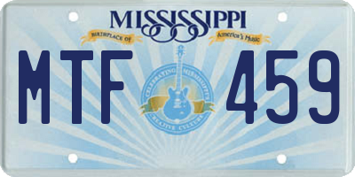 MS license plate MTF459
