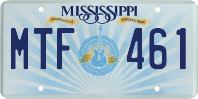 MS license plate MTF461