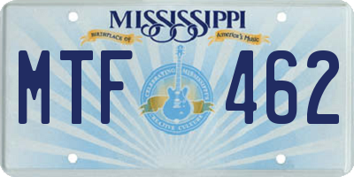 MS license plate MTF462