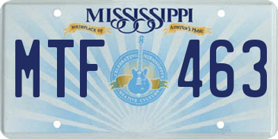 MS license plate MTF463