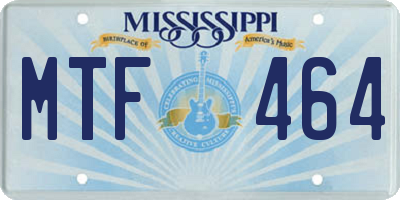 MS license plate MTF464