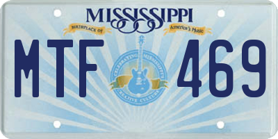 MS license plate MTF469