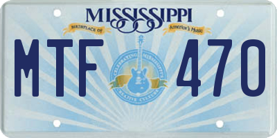 MS license plate MTF470
