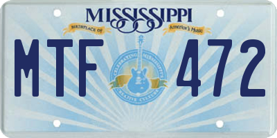 MS license plate MTF472