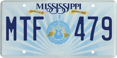 MS license plate MTF479