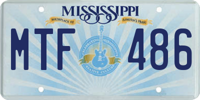 MS license plate MTF486