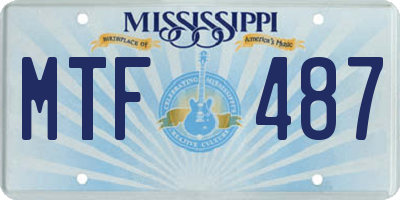 MS license plate MTF487