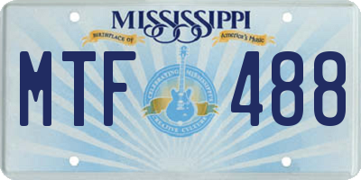MS license plate MTF488
