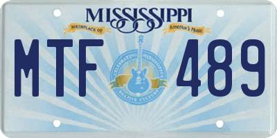 MS license plate MTF489