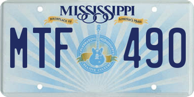 MS license plate MTF490