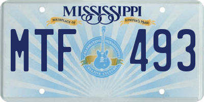 MS license plate MTF493