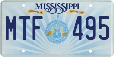 MS license plate MTF495