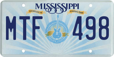 MS license plate MTF498