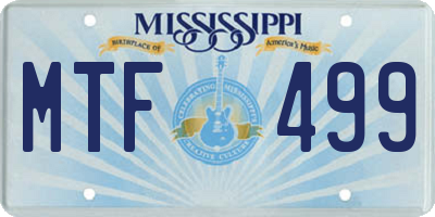 MS license plate MTF499