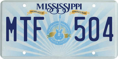 MS license plate MTF504