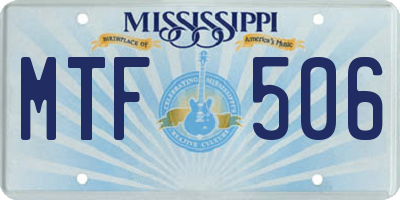 MS license plate MTF506