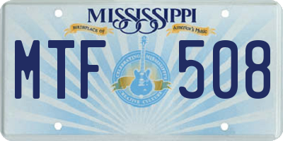 MS license plate MTF508