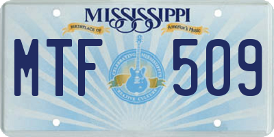 MS license plate MTF509