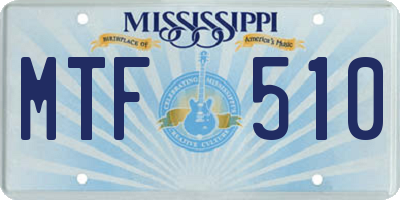 MS license plate MTF510