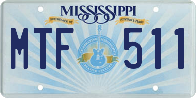 MS license plate MTF511