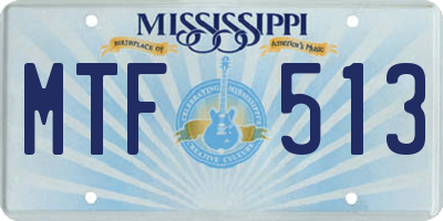 MS license plate MTF513
