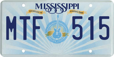 MS license plate MTF515