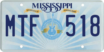 MS license plate MTF518