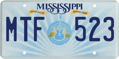 MS license plate MTF523