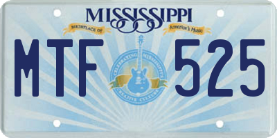 MS license plate MTF525