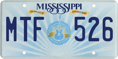 MS license plate MTF526