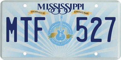 MS license plate MTF527
