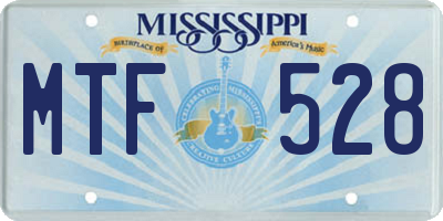 MS license plate MTF528