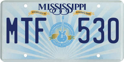 MS license plate MTF530