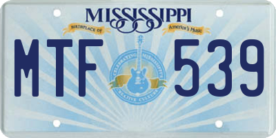 MS license plate MTF539